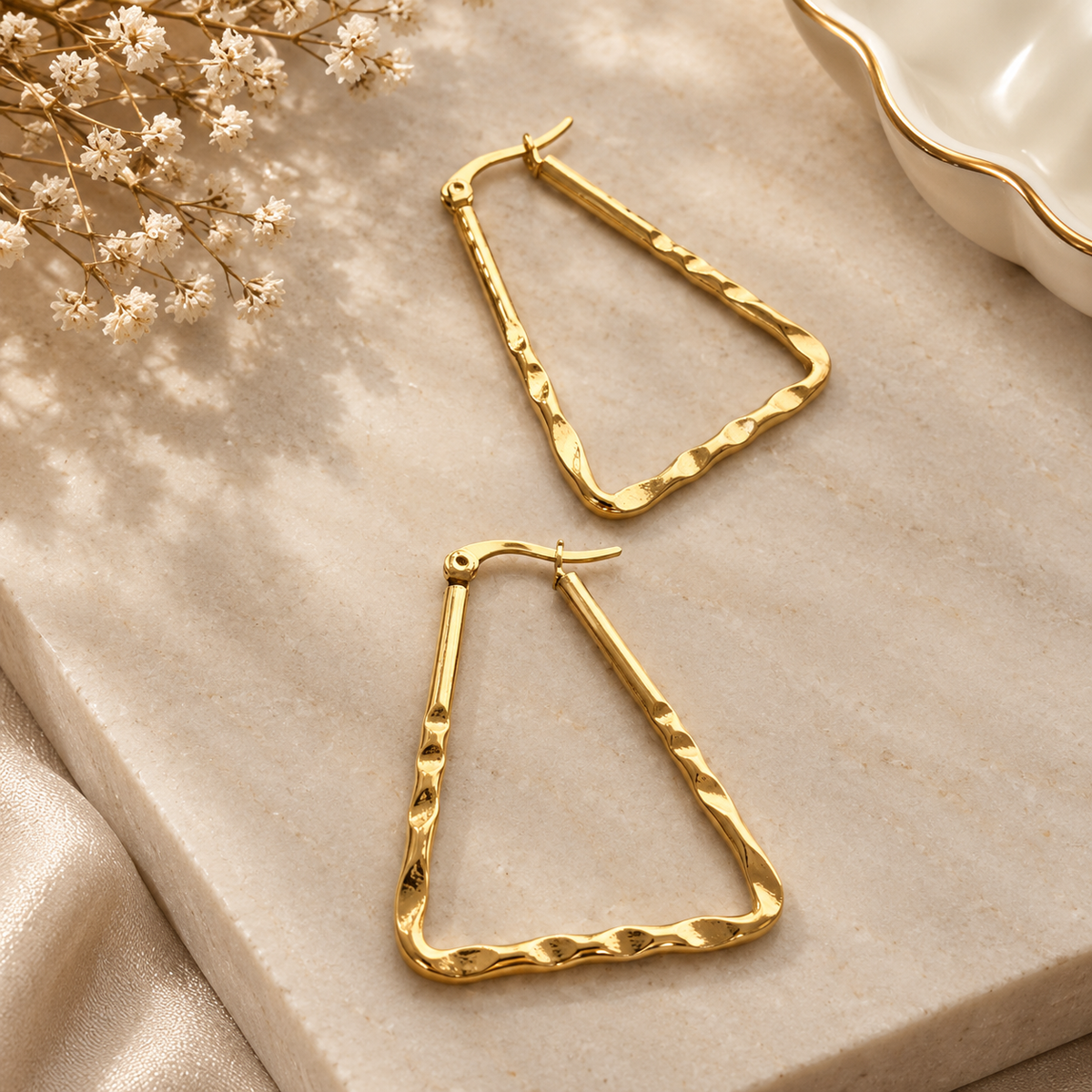 Gold Stainless Steel Statement Hoop Earrings – Multiple Styles