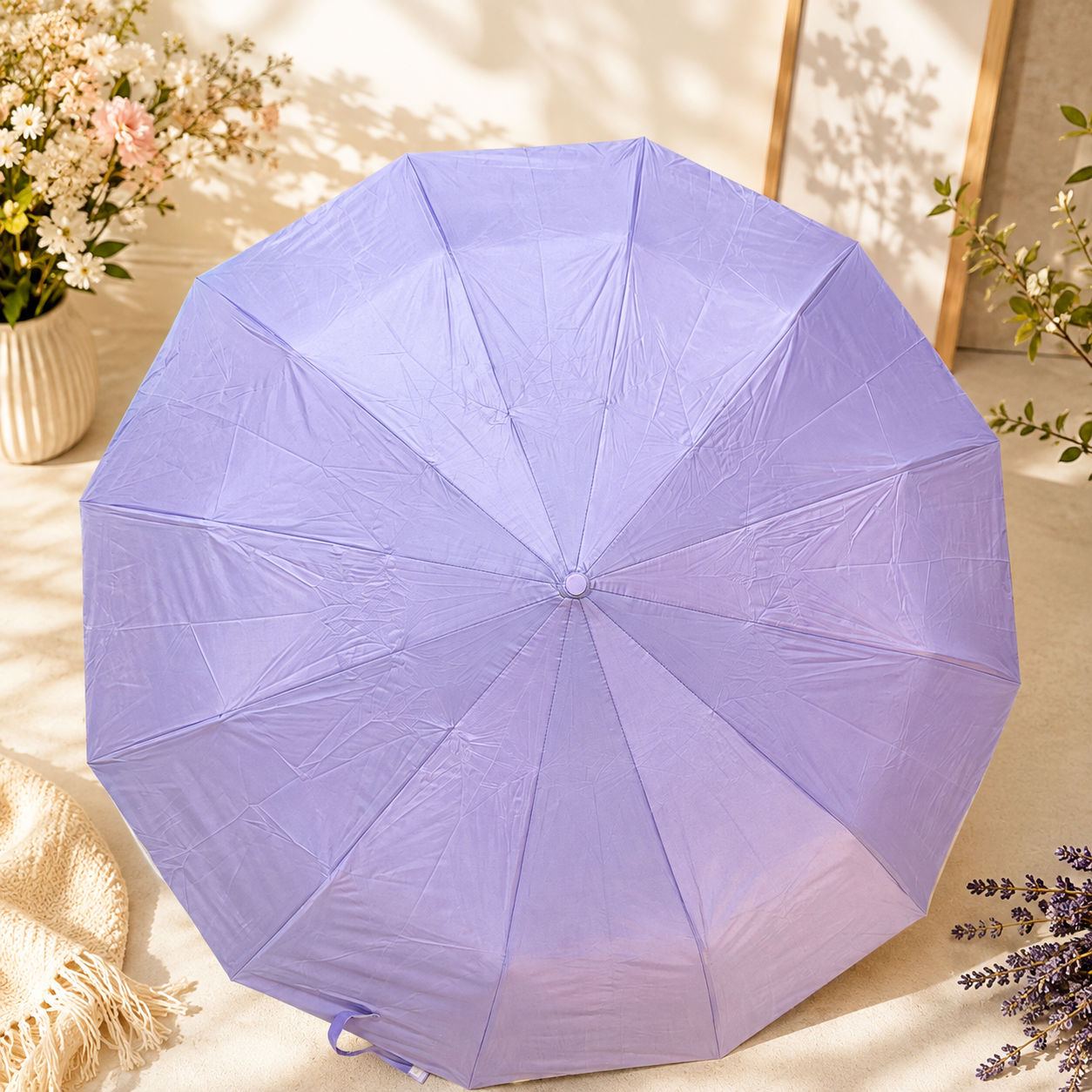 Compact Automatic Folding Umbrella – Lavender