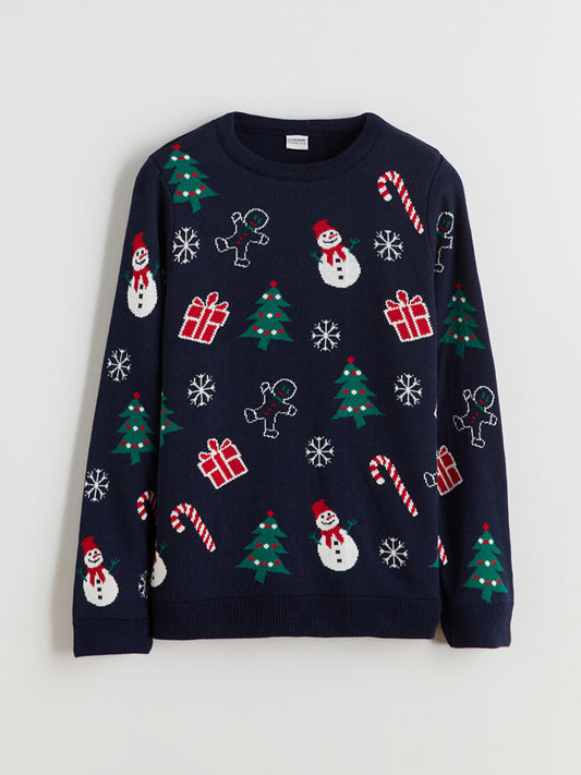 LCW Kids Crew Neck Christmas New Year-themed Boys' Knitwear Sweater - 6 Years