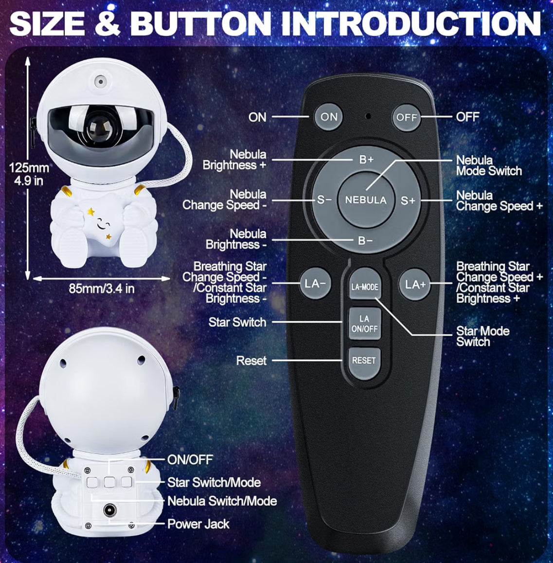 Astronaut Galaxy Projector Night Light with Remote Control