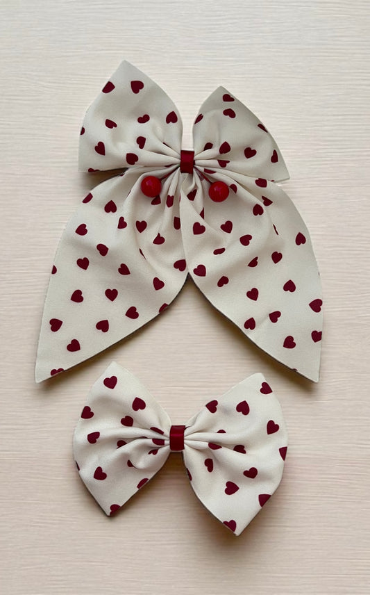 2Pcs Cherry Decorated Bows Hair Clips