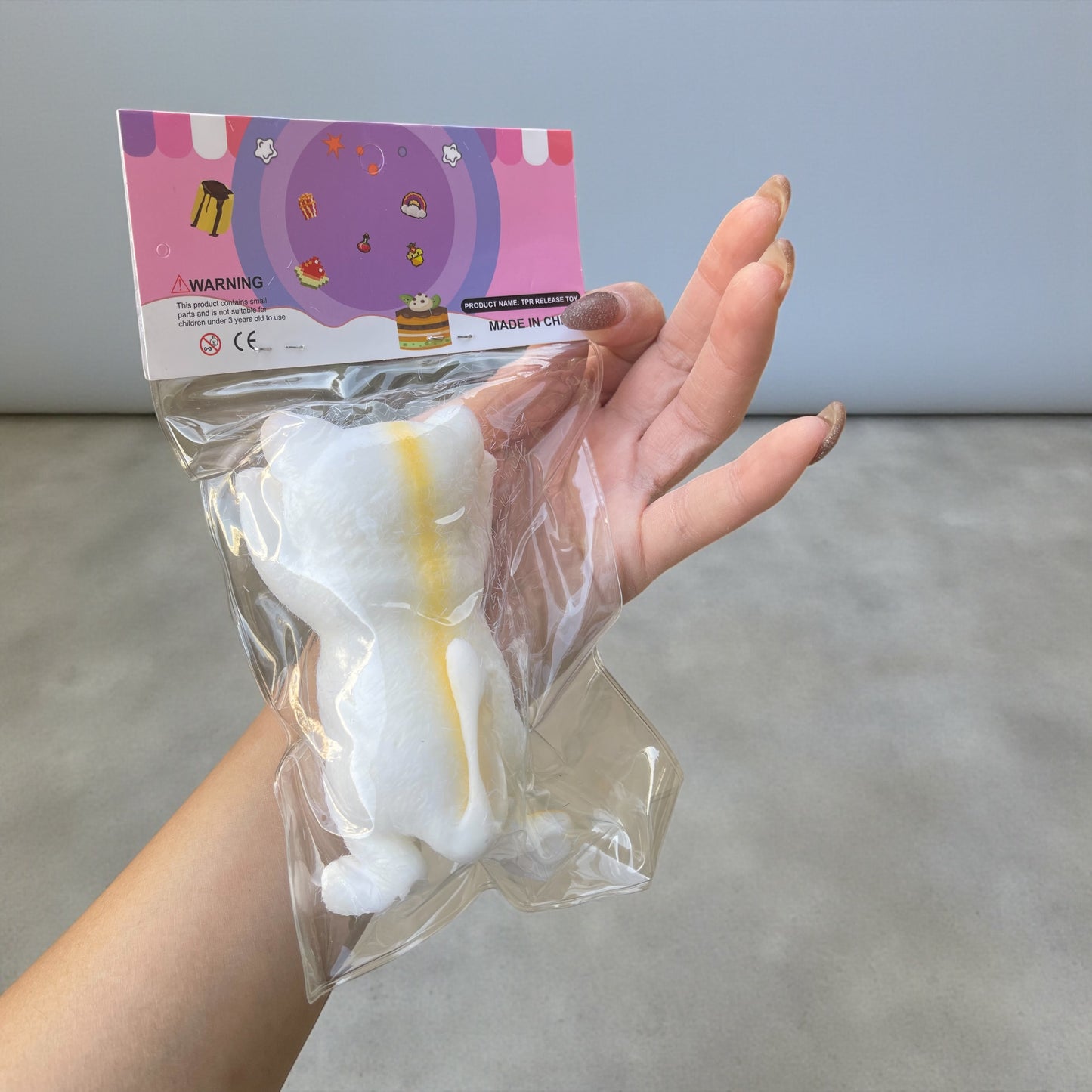 Stress Relief Cat Squeeze Toy Realistic TPR Fidget Toy for Anxiety Soft Sensory Toy for Kids Teens Adults Mochi Squishy