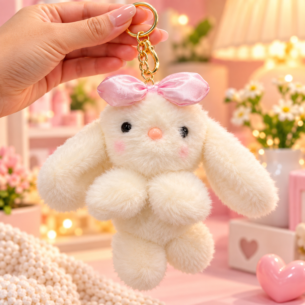 Cute Plush Keychain – Penguin & Bunny Styles | Soft Bag Charm
