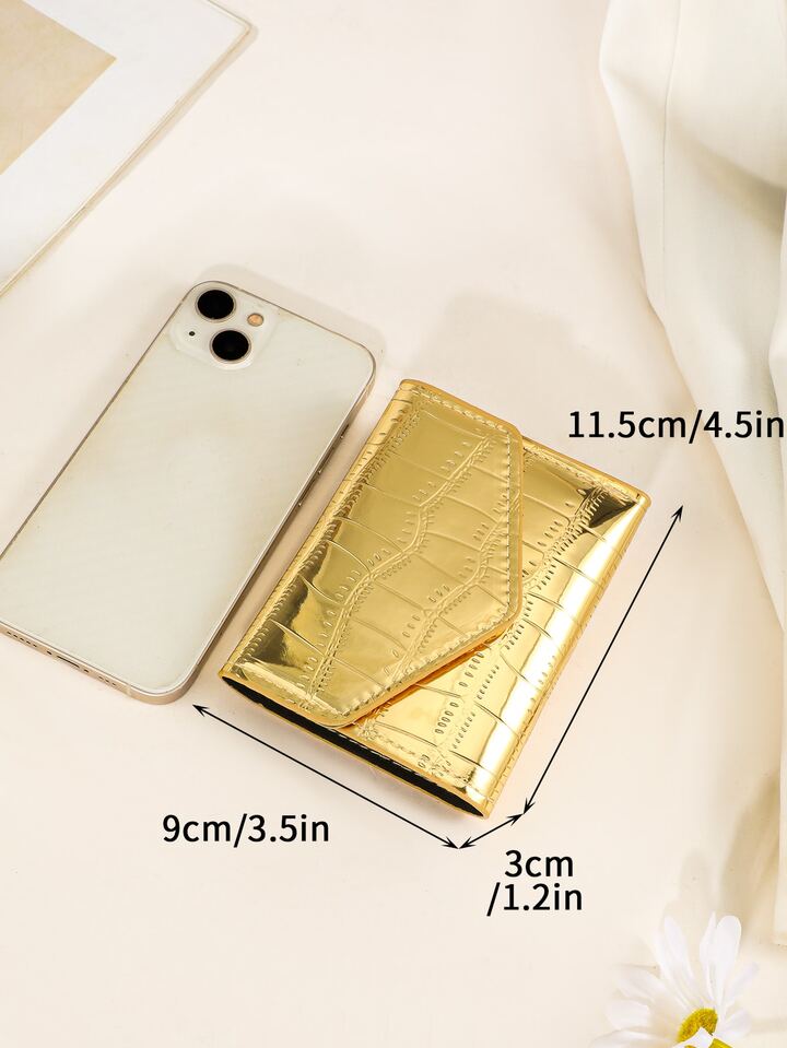 1-Piece Women's Stylish Glossy Crocodile Pattern Wallet, Compact And Exquisite, Easy To Carry, An Excellent Choice For Gifts