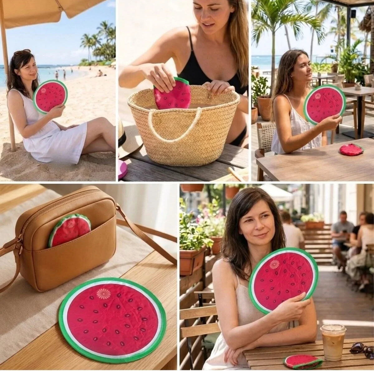 Foldable Summer Hand Fan – Colorful Fruit & Tropical Designs