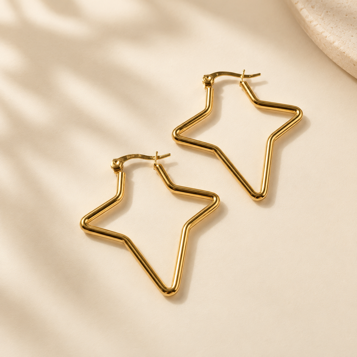 Gold Stainless Steel Statement Hoop Earrings – Multiple Styles