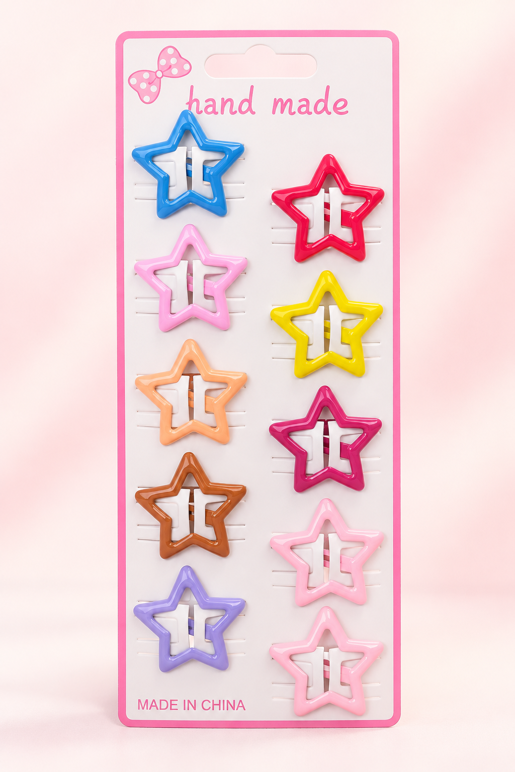 Colorful Star Hair Clips for Girls – 10 Pieces