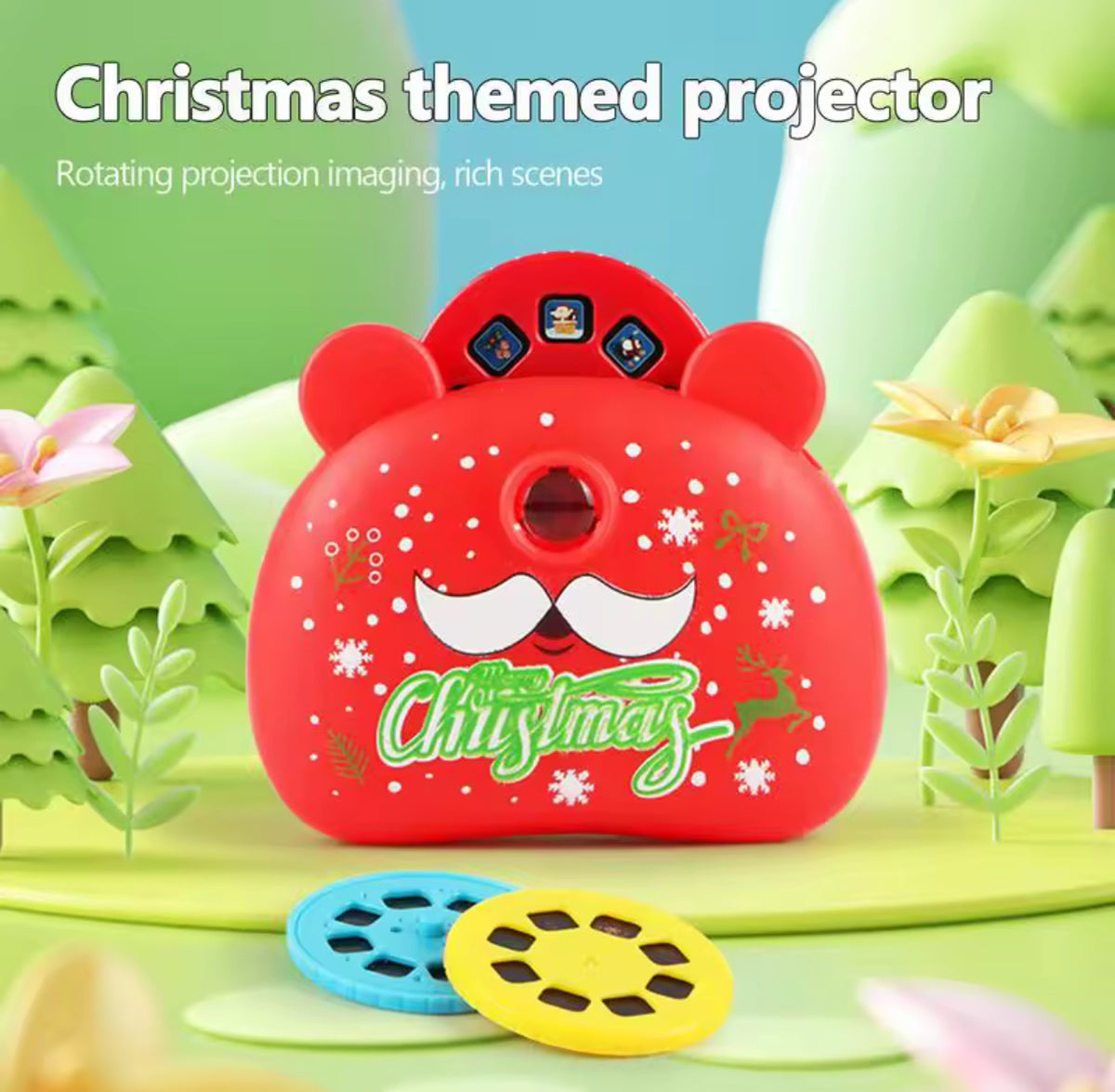 Children Projector Flashlight Christmas Camera Shape Story Projector Festive Flashlight With 24 Pictures