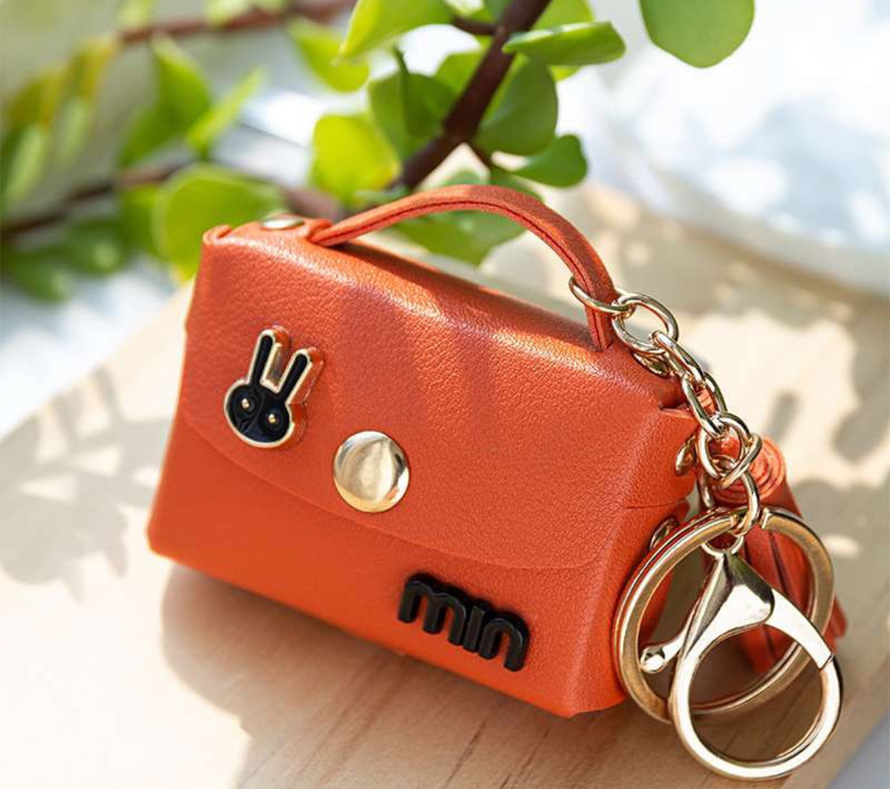 Portable PU Leather Keychain for AirPods 3 Earbuds Case