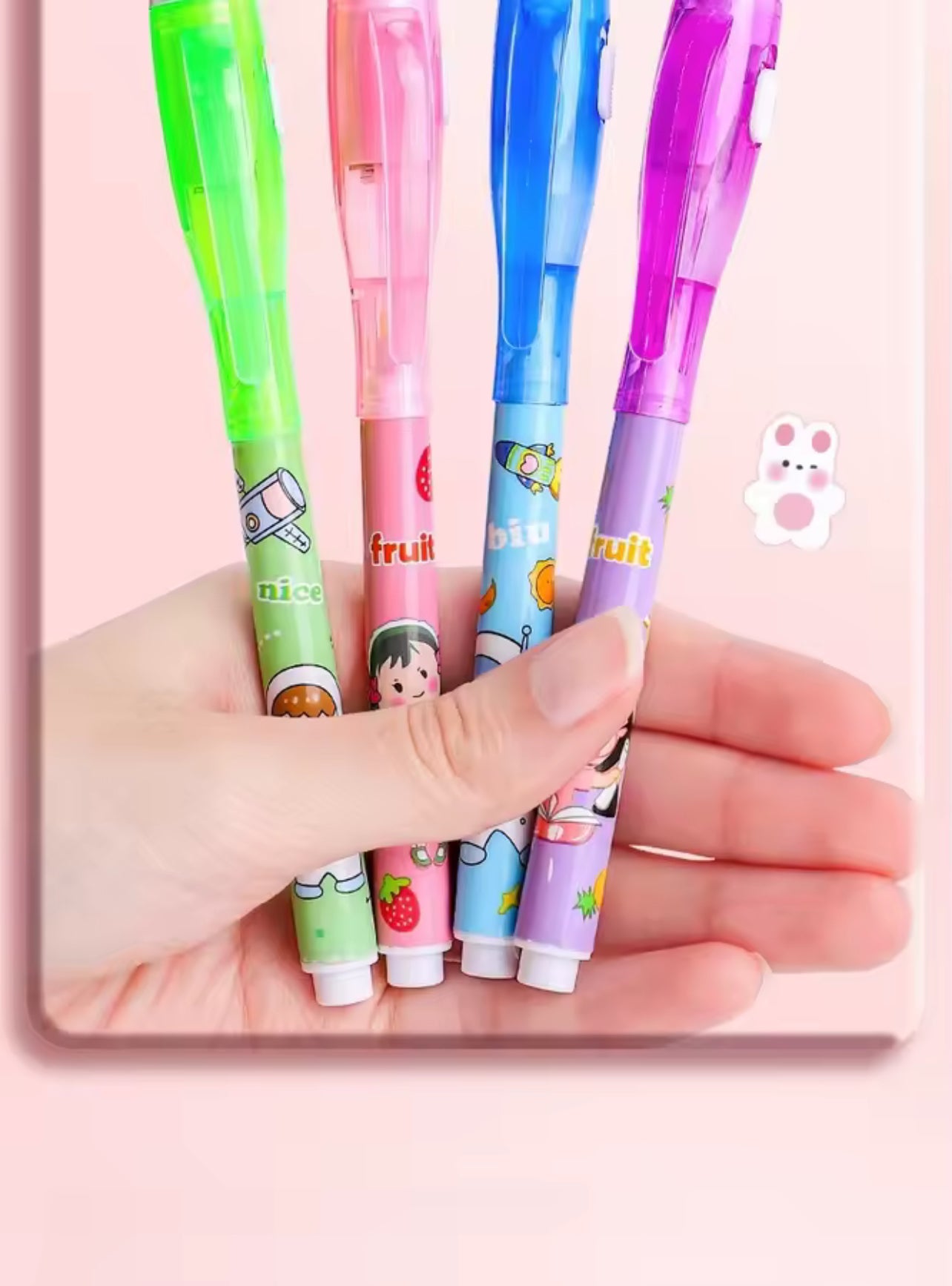 Magic Invisible Highlighter Pen with UV Light Painting Markers Invisible Ink Fluorescence for Kid Gift Spy Game