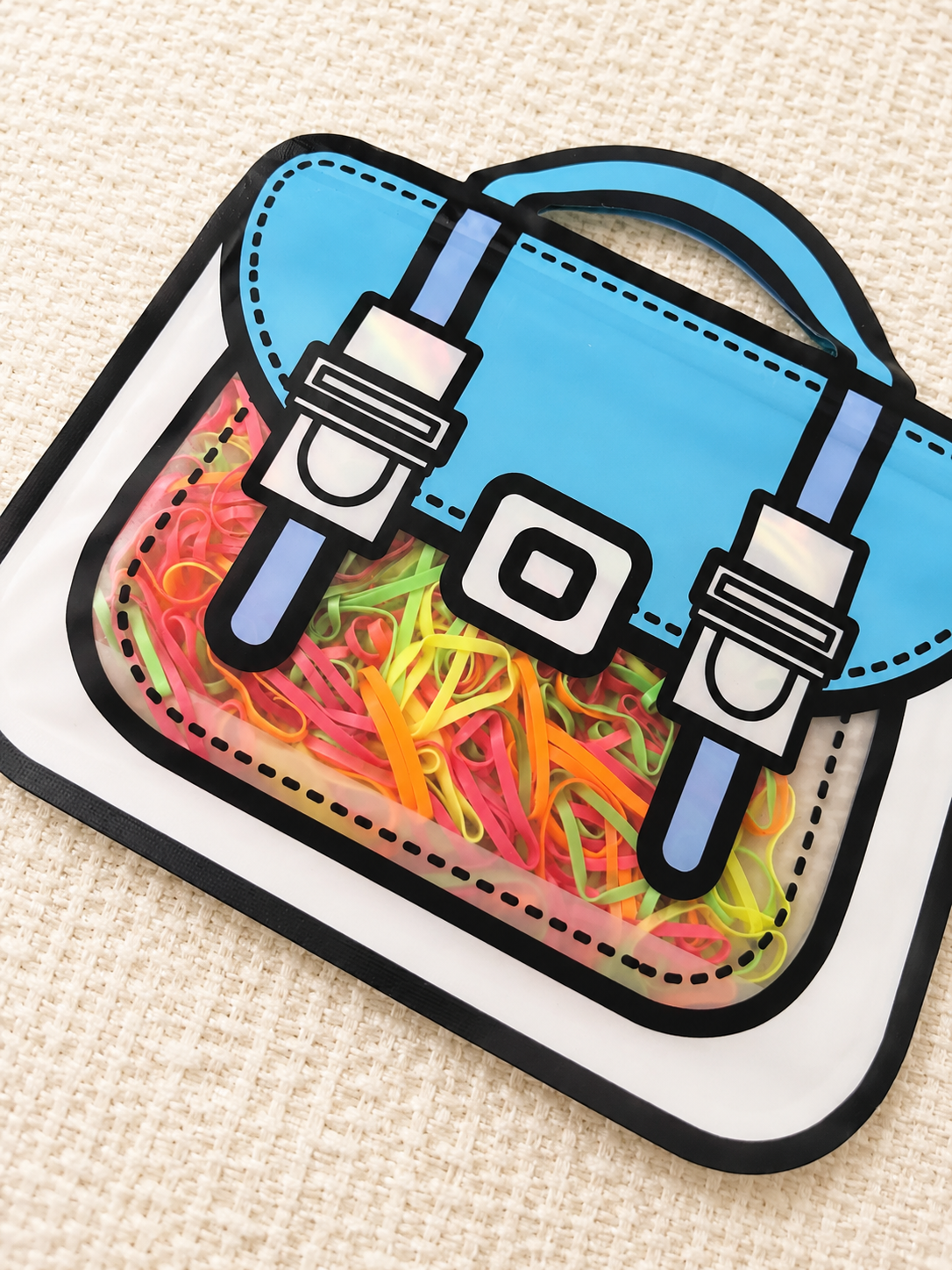 Cute Cartoon Rubber Band Storage Pouch – Mini Handbag Organizer for Kids