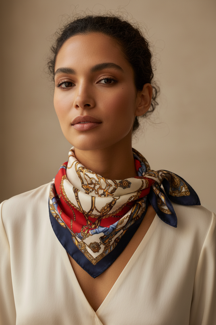 Chain print bandana for outdoor wear and travel