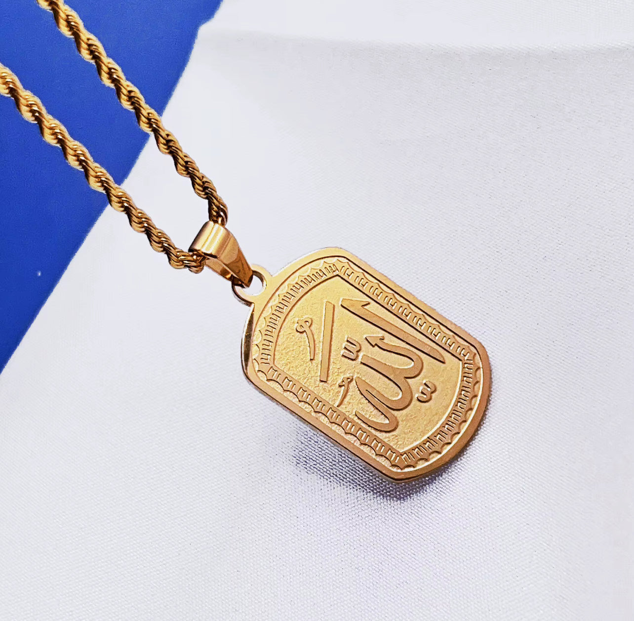 Islamic Jewelry for Women Men Muslim Pe ndant Gold Allah Arabic Necklaces Ayatul Kursi Necklace Islam Eid Ramadan gift