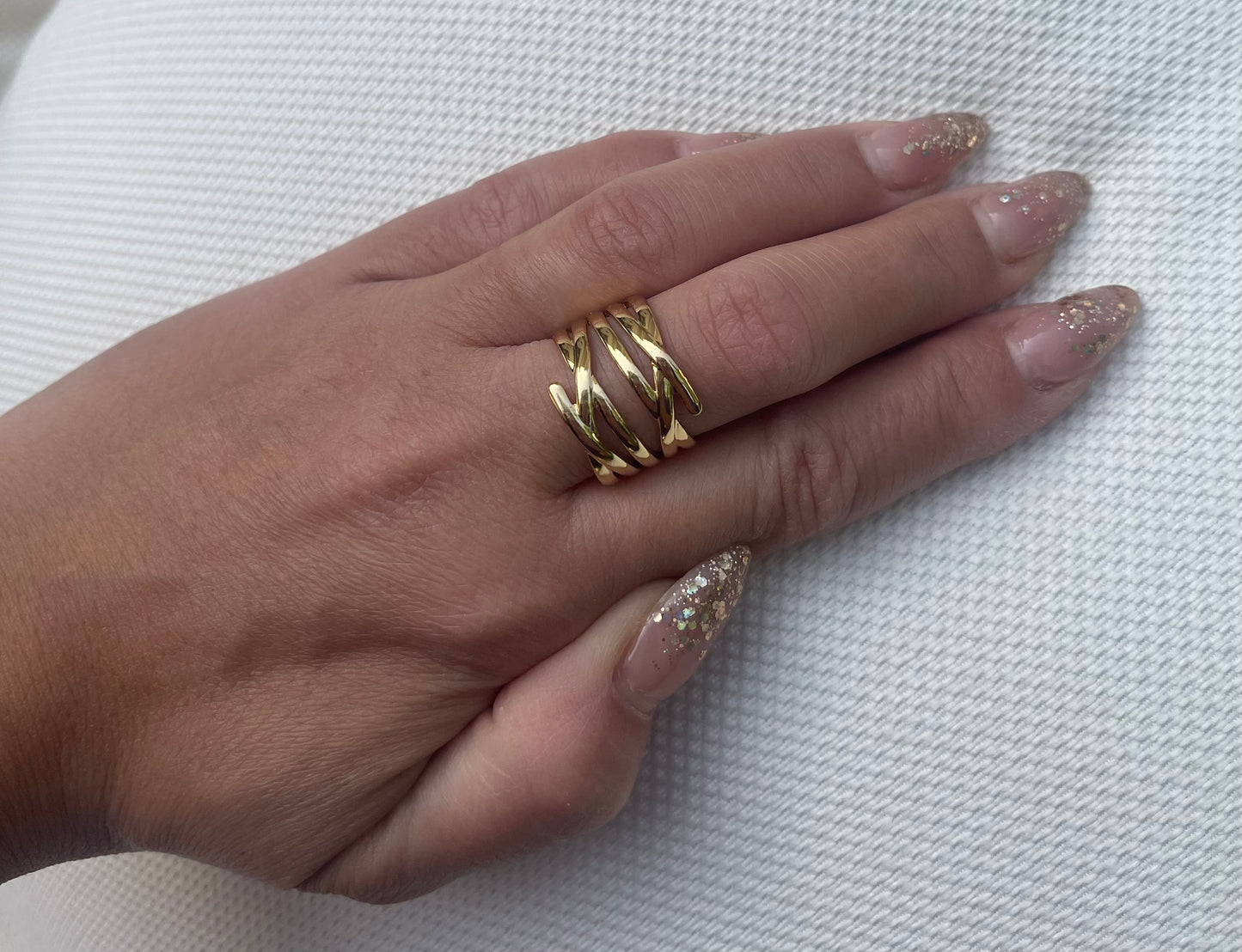 Trendy Gold Color Stainless Steel Ring for Women Bohemian Shell Starfish Conch Flower Butterfly Heart Ring Party Jewelry Gift
