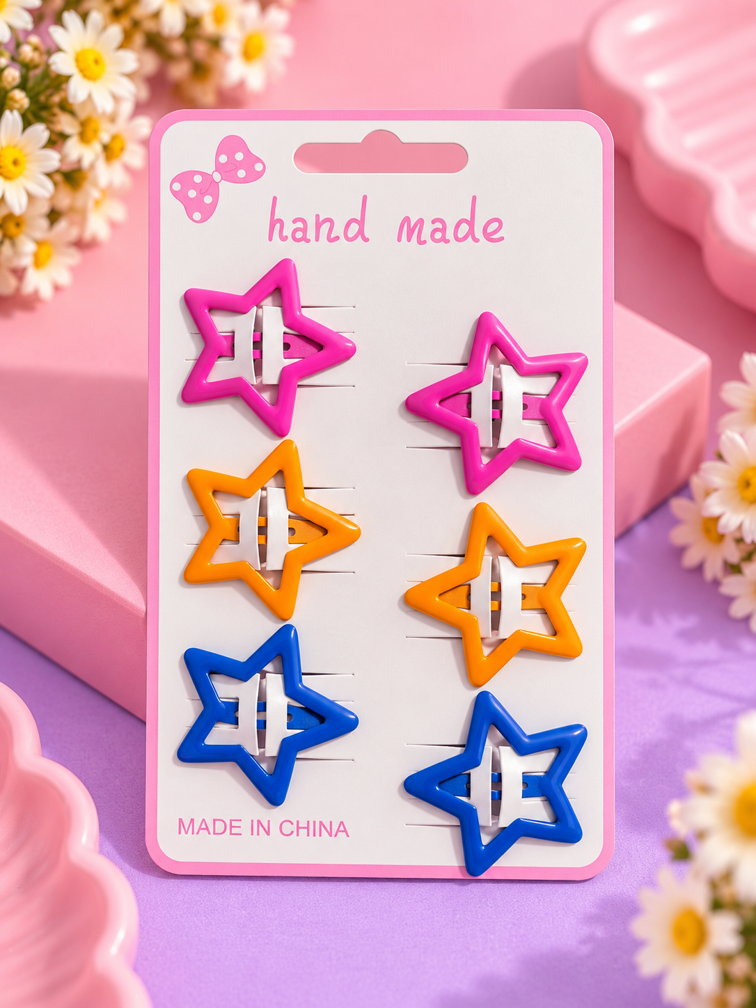 Star Hair Clips – Colorful Star Shaped Hair Barrettes (6-Piece Set)