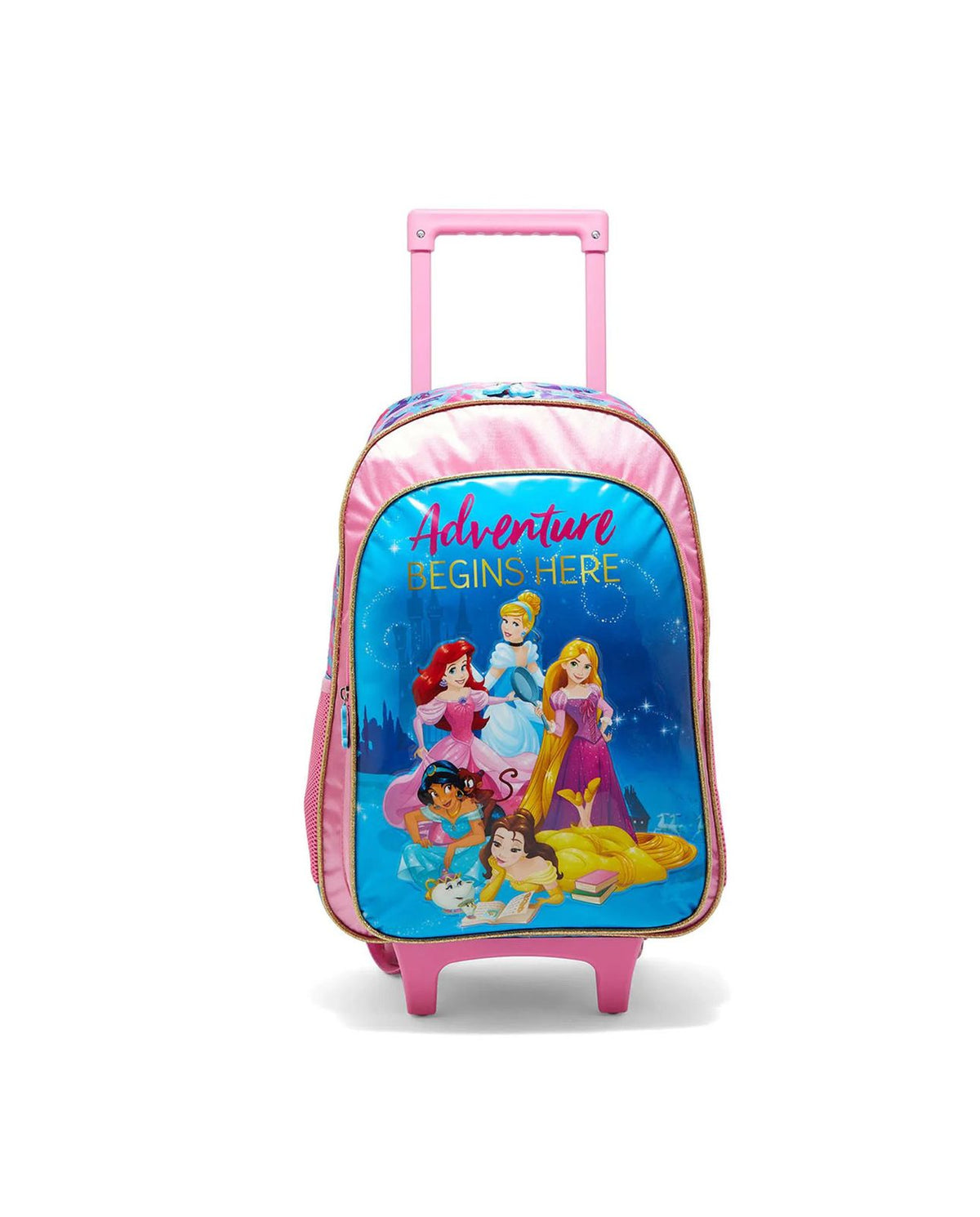 Disney Princess Rolling Backpack for Girls – Pink & Blue