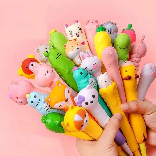 1Pcs Cute Soft Gel Pen Kawaii Decompression Pen Stationery Office School Supply Lovely Cartoon Pen Sponge Slow Rebound Gel Pen