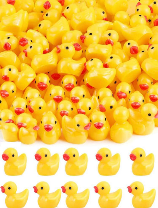 Mini Yellow Duck Figurines – 50 Pieces Jar | Cute Craft & Decoration Charms