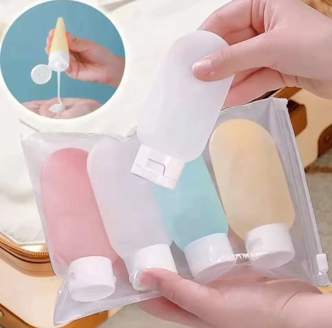 New 60ML Silicone Travel Bottles Travel Packaging Set Airplane Bottle Refillable Travel Bottle Shampoo Bottles Kit