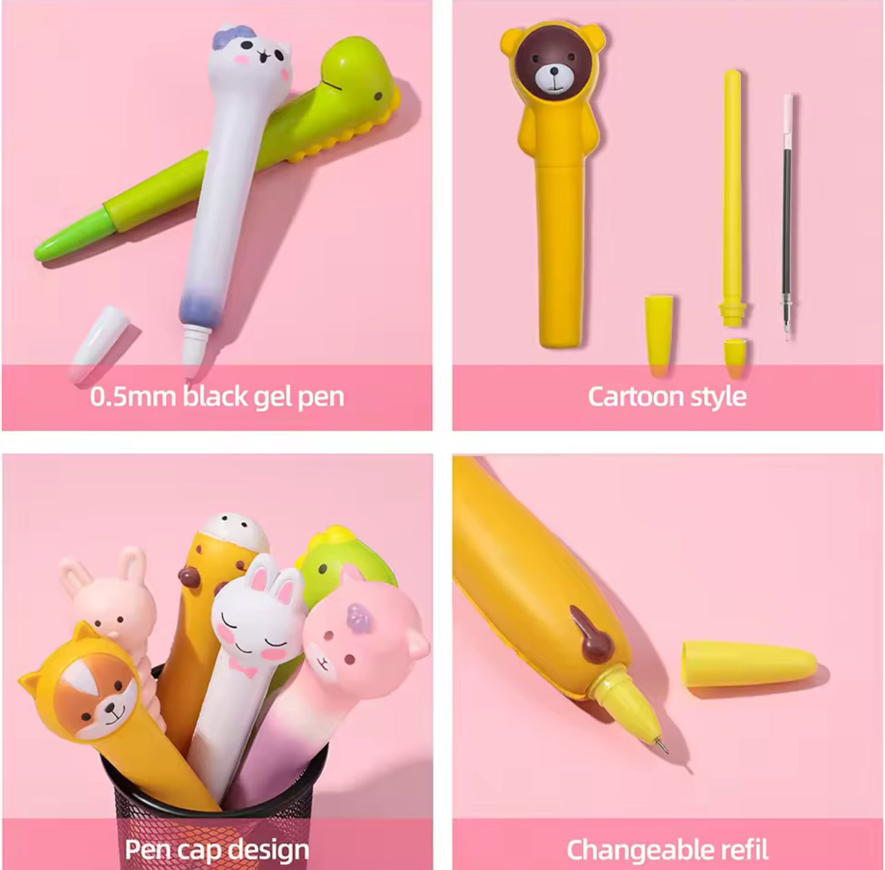 1Pcs Cute Soft Gel Pen Kawaii Decompression Pen Stationery Office School Supply Lovely Cartoon Pen Sponge Slow Rebound Gel Pen