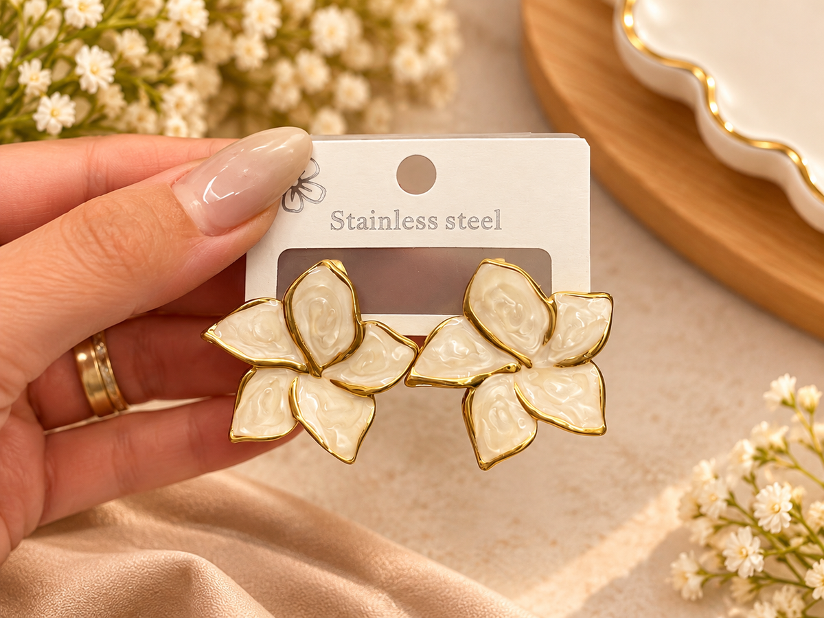 Stainless Steel Floral & Butterfly Stud Earrings – 3 Styles