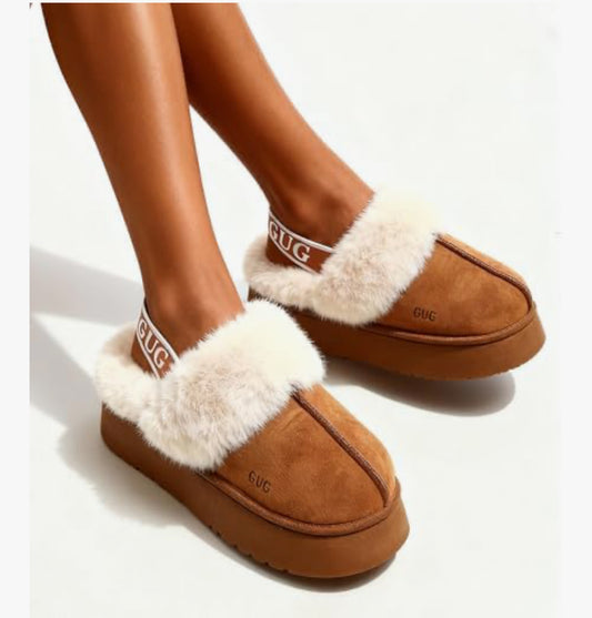 Club Aldo Women Sheepskin Slippers With Fur Lining, Indoor Outdoor Sole - 37(Fits Smaller)