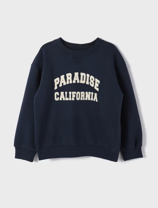 Crew Neck Printed Long Sleeve Girl Sweatshirt - 10Y