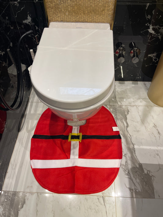 Santa Suit Christmas Toilet Pedestal Suit