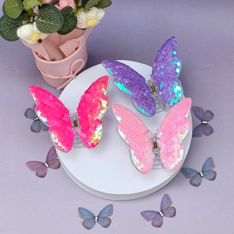 Sequin Butterfly Hair Claw Clip