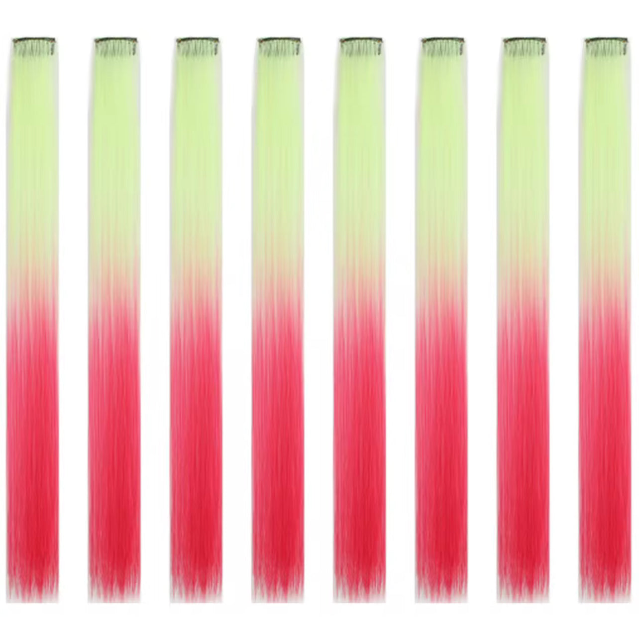 2Pcs Clip in Hair Extensions Synthetic Colored Hair Extensions Party Highlights Long Straight Hairpieces for Women