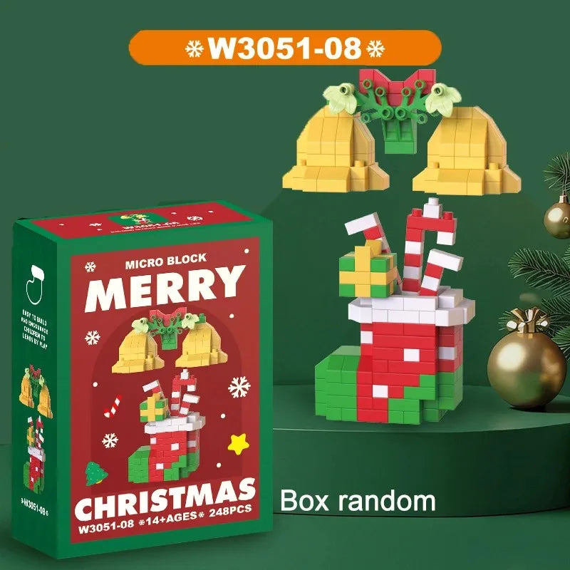 Christmas Particle Building Block Construction Set Micro Diamond Bricks Toy for Children