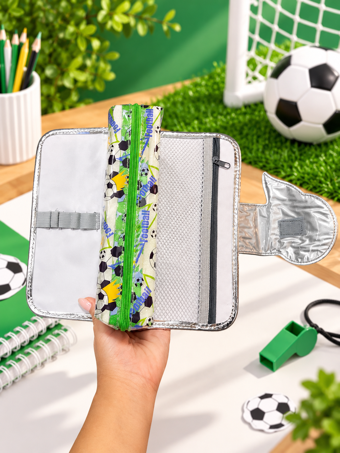 Kids’ Glitter Pencil Case – Mermaid, Butterfly & Football Designs