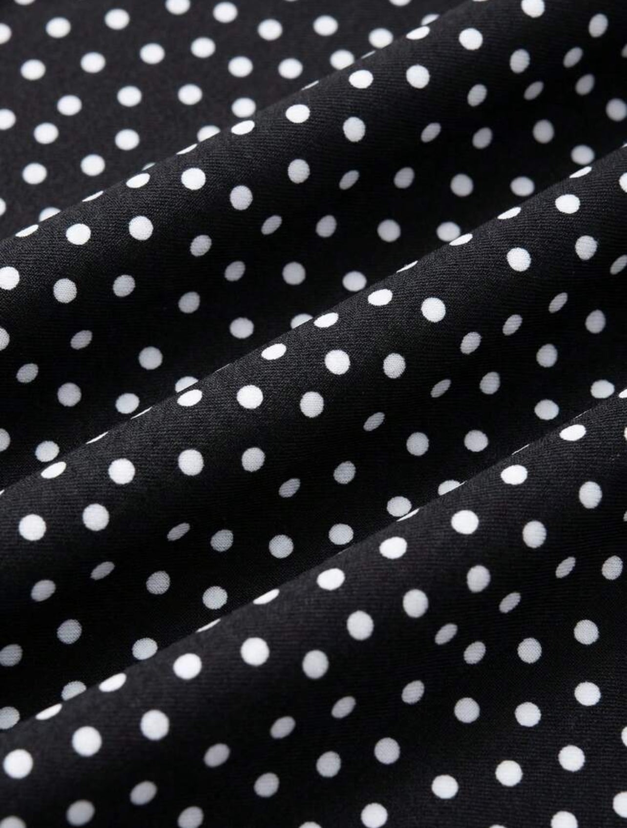 SHEIN Teen Girl Black One-Piece Halter Ruched Swimsuit,Elegant Polka Dot Pattern - 14 Years