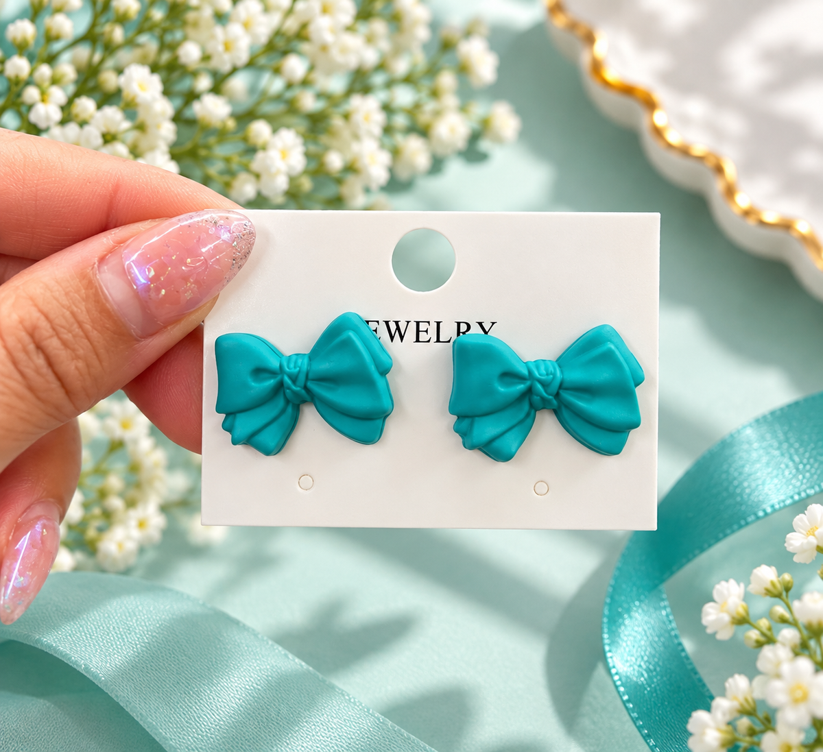 Colorful Bow Stud Earrings – Multiple Colors