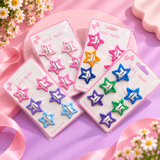 Star Hair Clips – Colorful Star Shaped Hair Barrettes (6-Piece Set)