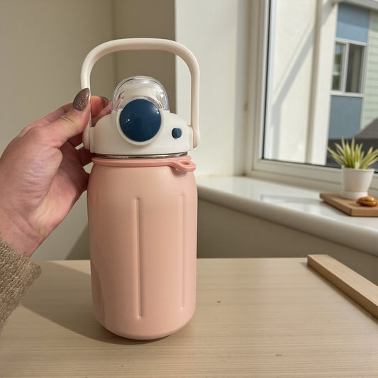 SUS 316 Stainless Steel Vacuum Insulated Water Bottle – 1000ml with Straw Lid & Carry Handle