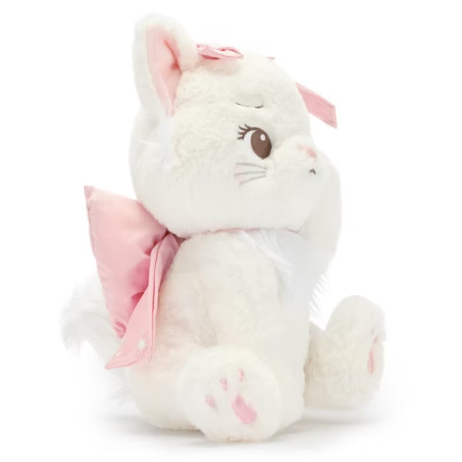 Soft Plush Cat Doll with Pink Bow & Embroidered Details