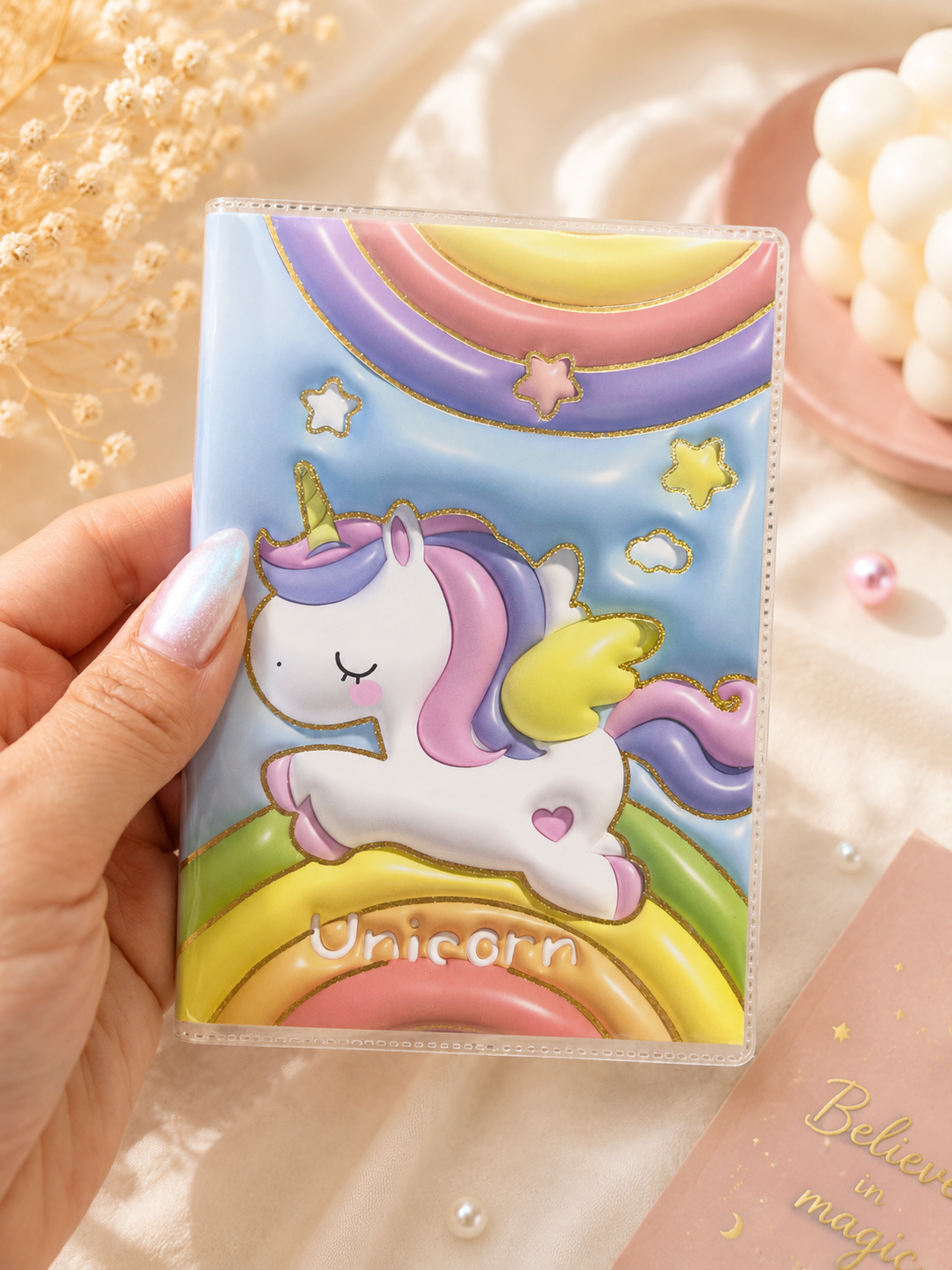 Cute Unicorn Pastel Notebook – Kawaii Rainbow Design