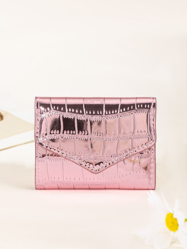 1-Piece Women's Stylish Glossy Crocodile Pattern Wallet, Compact And Exquisite, Easy To Carry, An Excellent Choice For Gifts