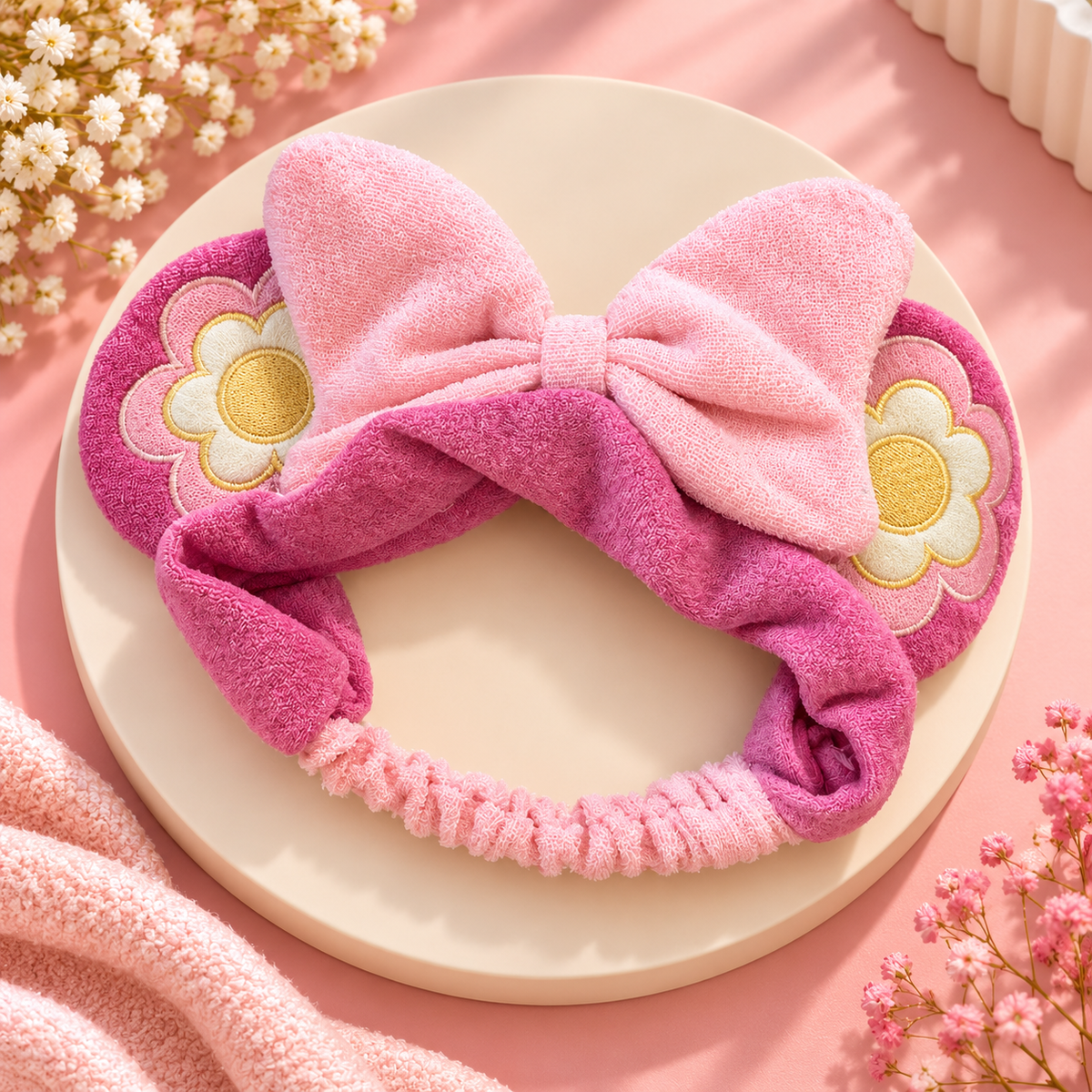 Make your beauty routine cuter with this adorable Floral Bow Spa Headband! 🎀