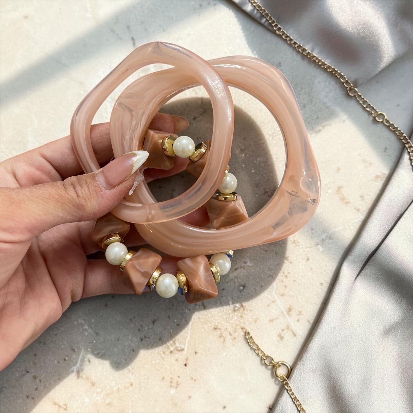 Chic Resin chunky Bracelet Stack Set