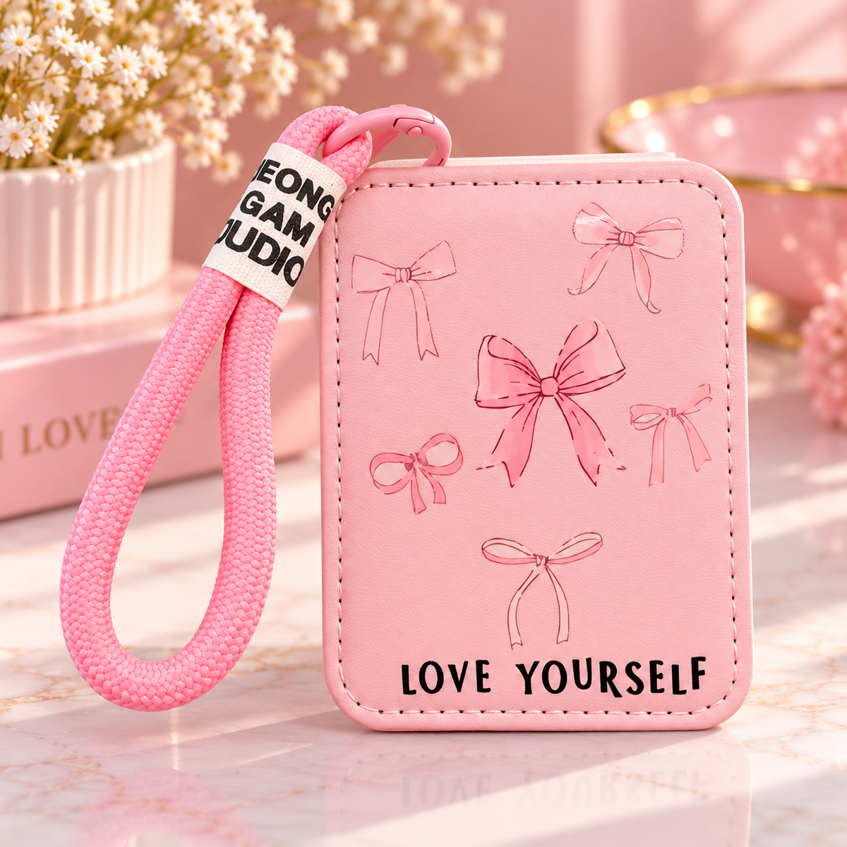 Cute Bow & Butterfly Mini Pocket Mirror Keychain – Pink & Blue Designs