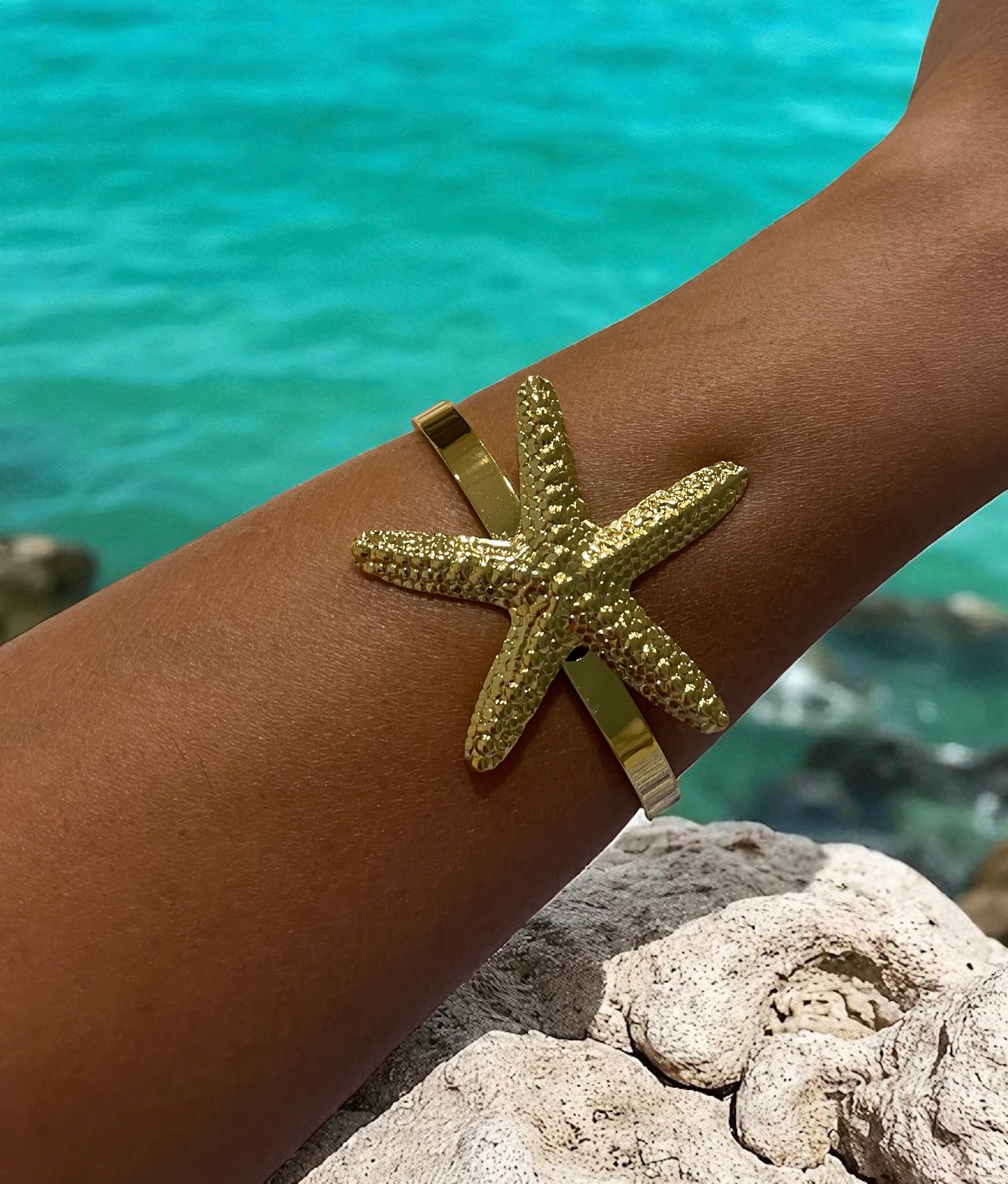 1 Pc Summer Vacation Sea Starfish Beach Stainless Steel Cuff Bangle Bracelet For Women