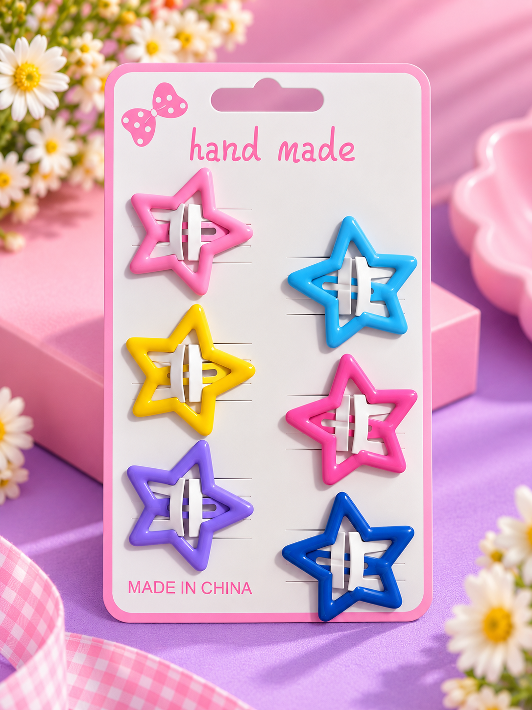 Star Hair Clips – Colorful Star Shaped Hair Barrettes (6-Piece Set)