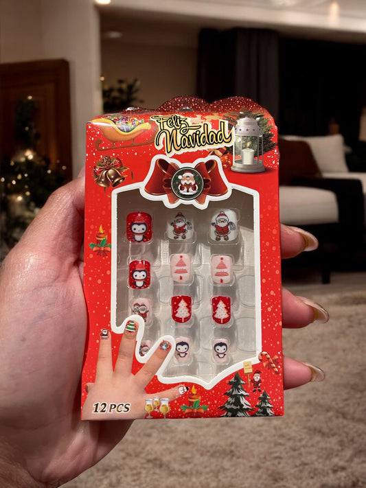 Christmas Themed Kids Fake Nails