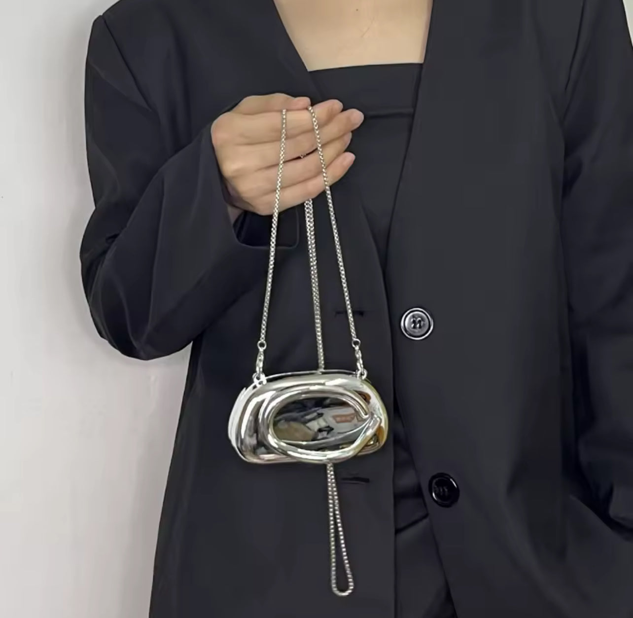 Mini version fashion gold metal closure box-shaped clutch bag women's evening wedding party chain crossbody bag shoulder bag