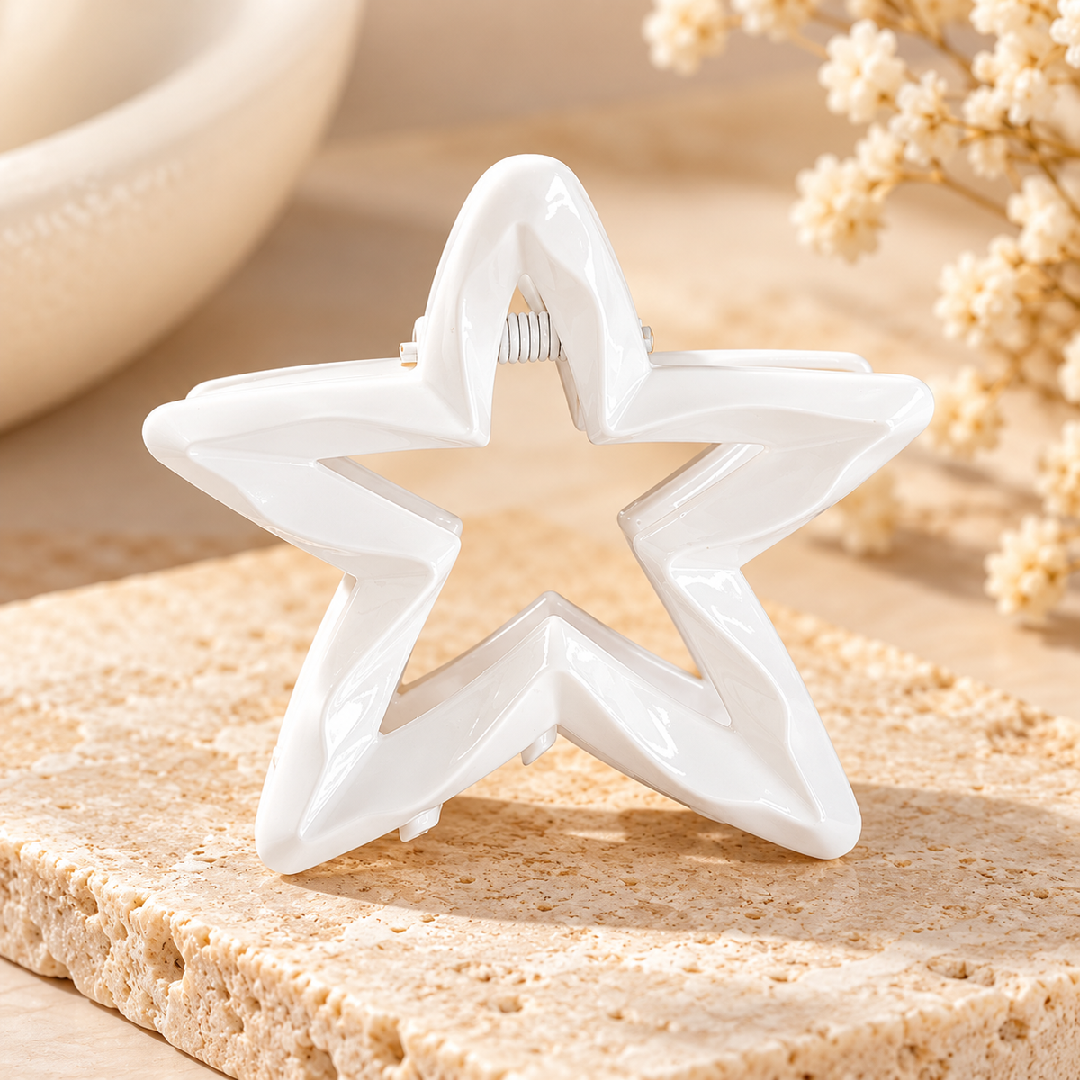 White Star Hair Claw Clip