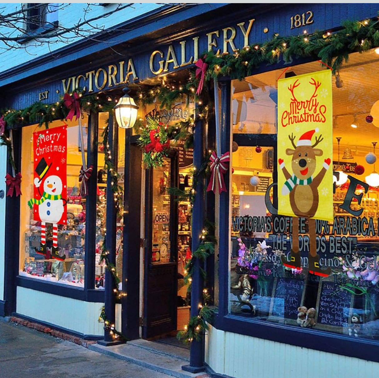 Merry Christmas Santa Claus Banne Home Decoration Party Supplies Elk Snowman Window Hanging Door Hanging Ornament Festival Gifts