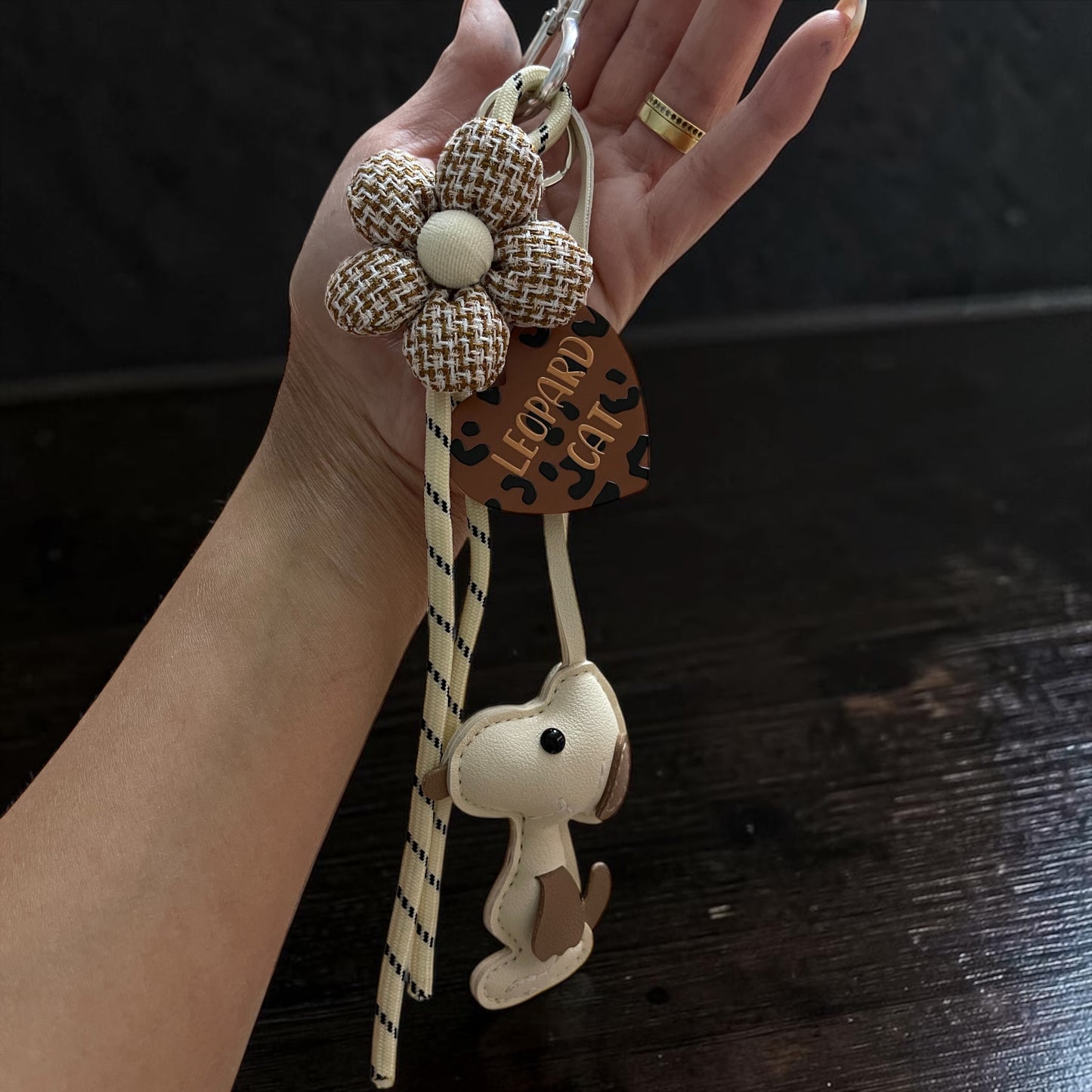Daisy Puppy Bag Charm Keychain