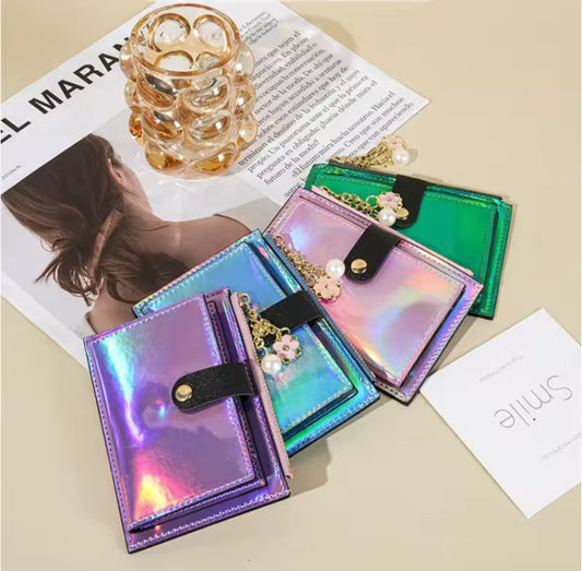 For Women Multifunctional Card Bag with Zipper and Key Chain Card Wallet Holder Waterproof PU Leather Slim Credit Card Wallet